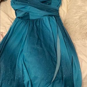 Glitter mermaid strapless high low dress